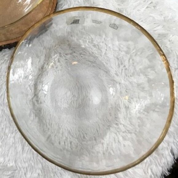 10 Strawberry Street Gold Rimmed Wavy Glass XL Bowl Made in Germany - Picture 5 of 9